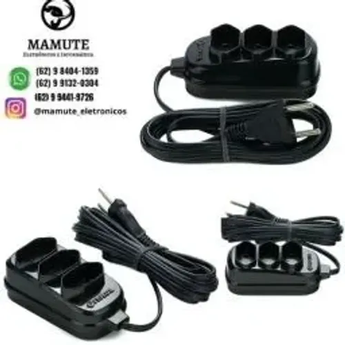 Extensão Elétrica 5 Metros Bipolar 3 Tomadas Fiolux