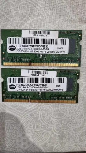 Memória ram 2Gb cada pra notebook 2cd