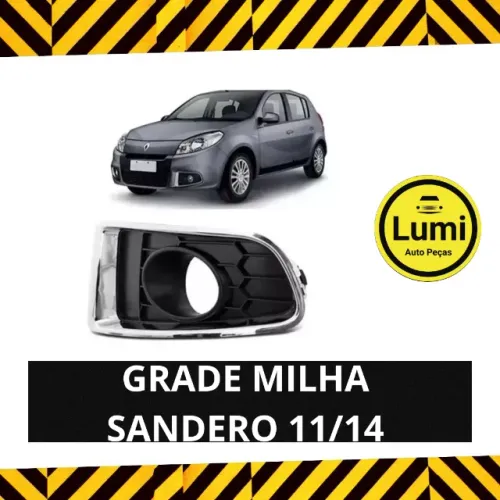 Grade Milha Sandero 11/14 Cromada - NOVA