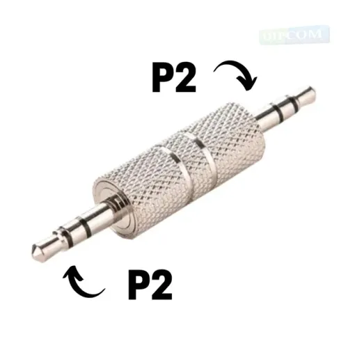Plug Adaptador de áudio P2 Macho X P2 Macho estéreo metal