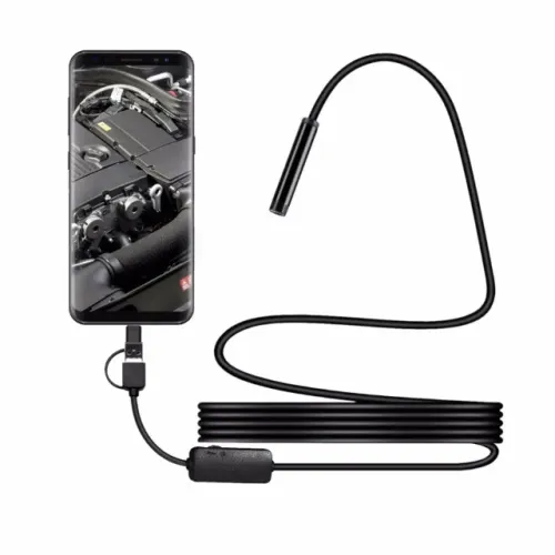 Camera Endoscópica 10m Usb Tipo-c 8mm, 720p, 3 Em 1, Android