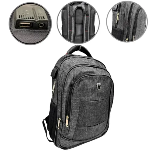Mochila Executiva Cinza P/ Notebook Elegante E Reforçada 