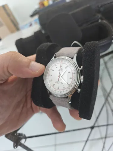 Relógio Cronógrafo Merkur 60s Chrono - Corda Manual - ST1901 - Vênus 175 - Safira Curva!