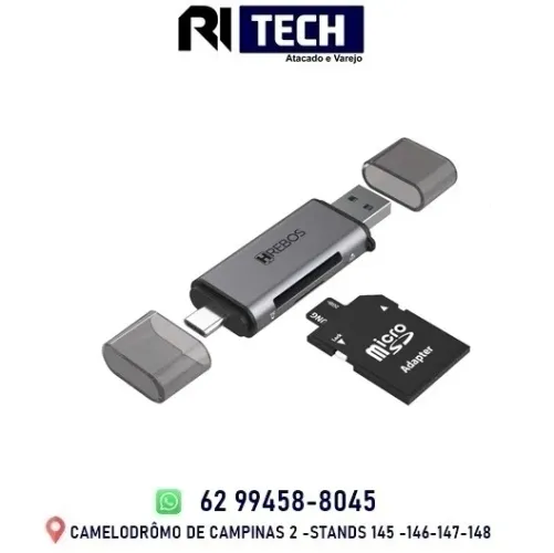 Leitor de Cartão SD & Micro SD Tipo C Usb Android iOs Mac Windows