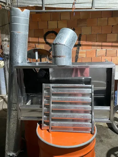 Coifa, exaustor com conexões inox