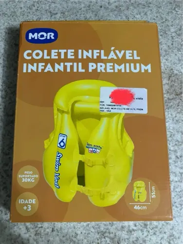 Colete Inflável Infantil Premium Mor - Tamanho 3 Anos
