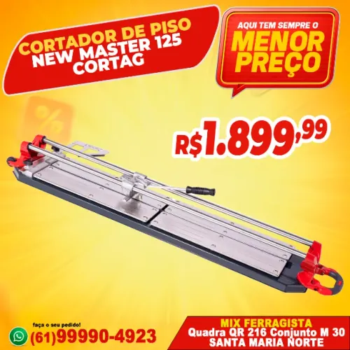 Cortador de Piso New Master 125 Cortag Porcelanatos Azulejos 
