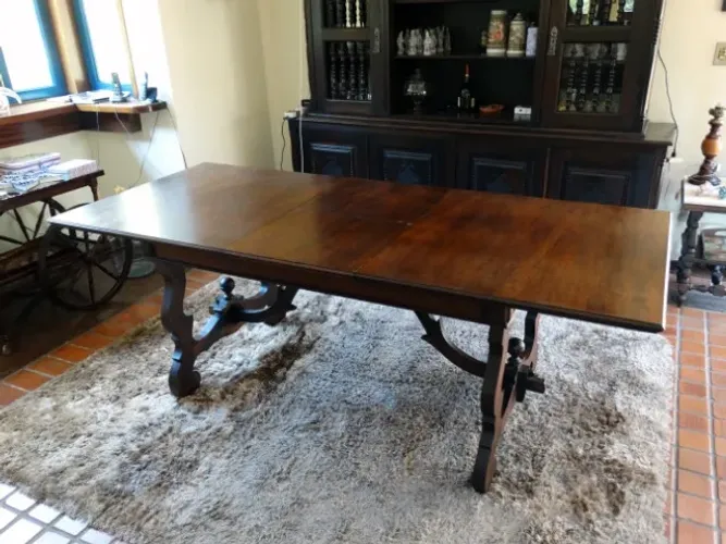 Mesa de Jantar Maciça Vintage para 8 lugares expansível Retangular Antiga Imbuia