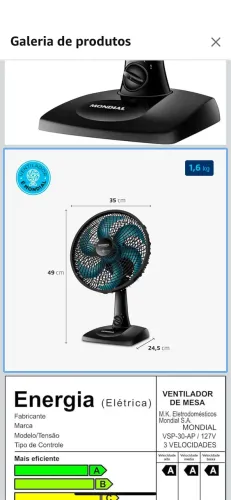 Ventilador super power Mondial
