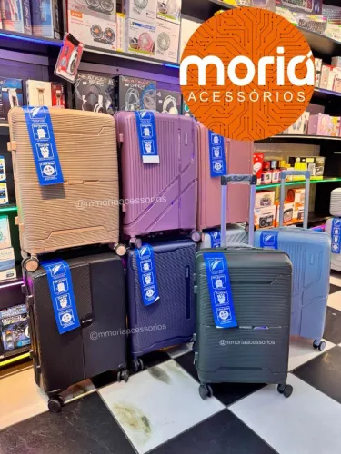 Mala 23kg em POLIPROPILENO Premium, Rodinhas duplas 360 graus, cadeado embutido