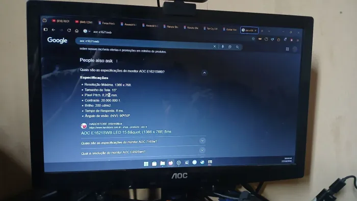 Monitor AOC E16S21WB 15 polegadas
