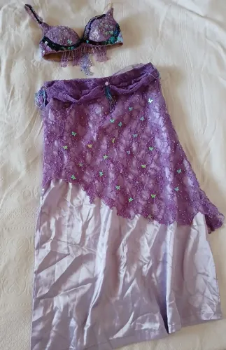 Conjunto de dança do ventre roxo/lilás