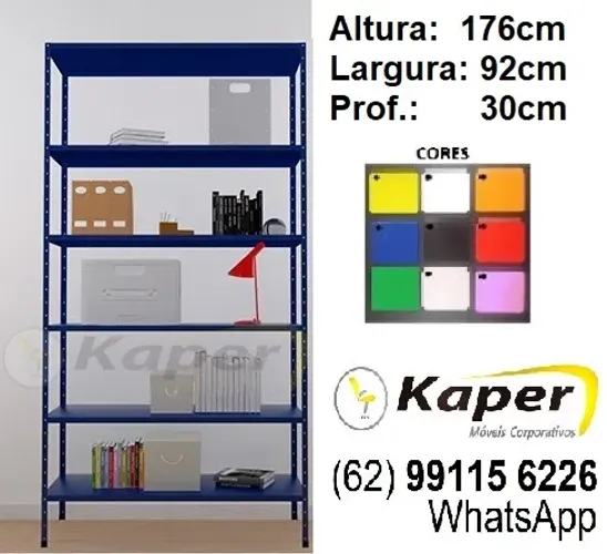 Estante / prateleira de Aço Dupla-Flex- Colorida ( nova ) 