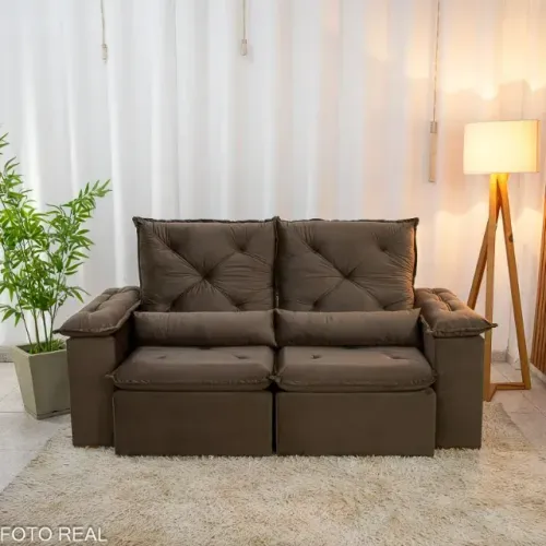 Sofá Retrátil Reclinável City 2.00m Veludo D28 - Entrega Super Rápida!!