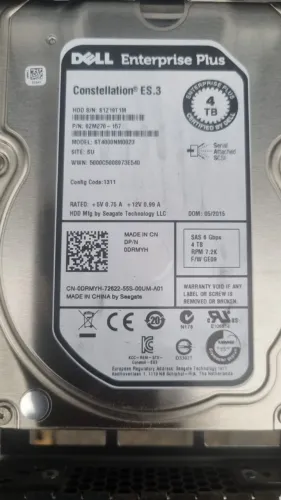 Hd dell 4tb sas 6gbps 7.2k Dp/n 0drmyh