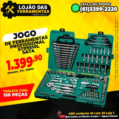 Jogo de Ferramentas Maleta com 150 Peças ST09510l Sata