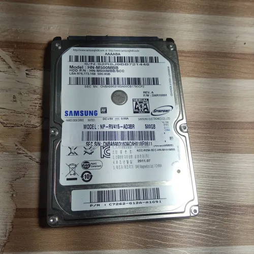 HD sata Samsung 500gb....pra notebook  saudável 
