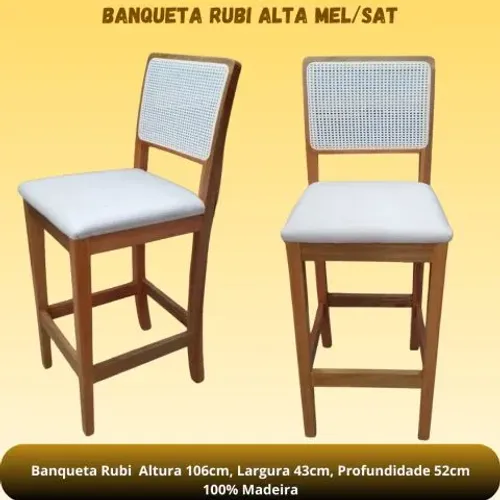 BANQUETA RUBI ALTA MEL<br>R$380,00<br>Comprar