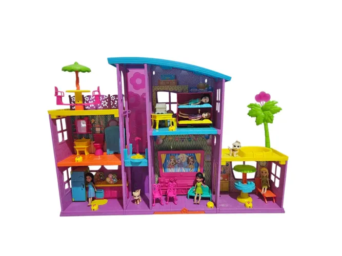 Casinha boneca polly pocket com acessórios 