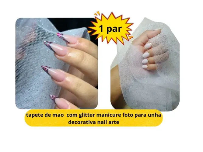 tapete de mao com glitter manicure foto para unha decorativa nail arte