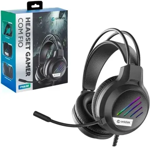 Headset Gamer Led Rgb F638 Flexível Fone Com Fio