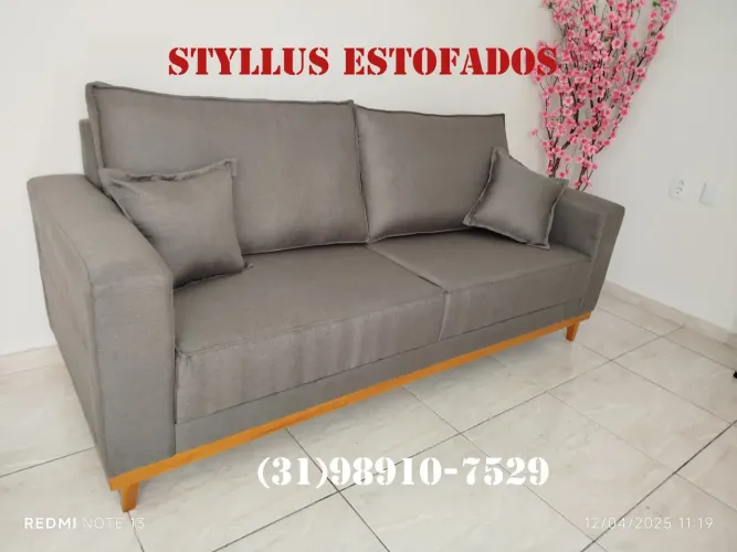 Sofá living 3 Lugares Estofado - Conforto e Estilo