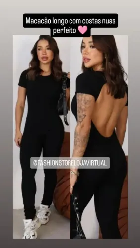 Promoção!Macacão longo feminino maravilhoso tecido Premium preto 