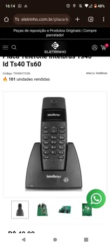 Telefone Intelbras seminovos kit com 2 sem fio ts40 e ts3110 identificar de chamada