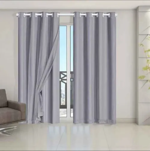 Cortina para Sala - 2 Peças - Cinza Claro
