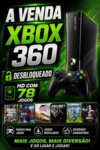 Xbox 360 desbloqueado 77 jogos no hd