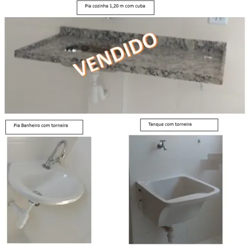Pia de Banheiro e Tanque de área de serviço com torneiras