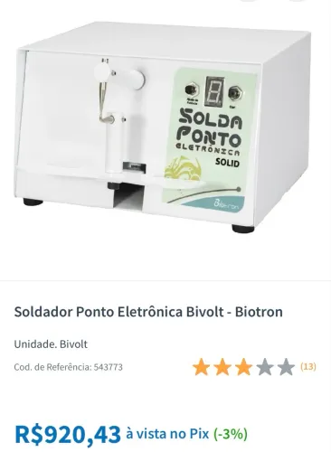 Máquina solda odontologia