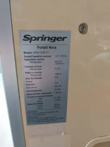 Ar Condicionado Portátil Springer 12.000 BTUs