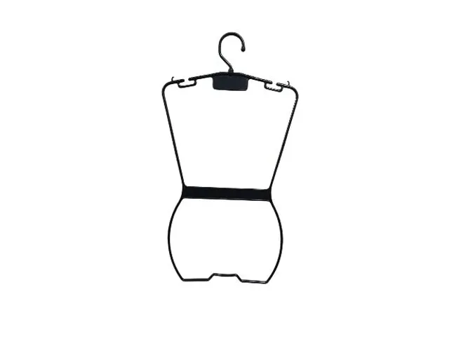 Cabide corpo inteiro silhueta infantil em plástico preto - kit com 50 unidades