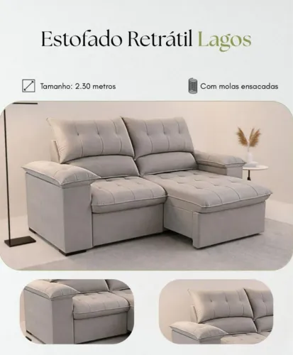 Estofado lagos retrátil e reclinável