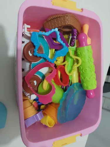 Brinquedo massinha diversos itens playdo+caixa exclusiva peppa