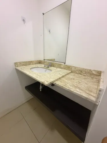 Bancada lavabo - pedra, cuba e prateleira 