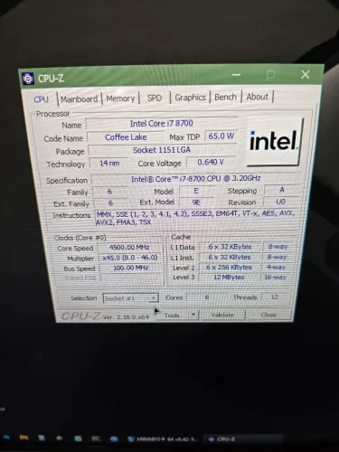 Vendo Processador Core i7 8700