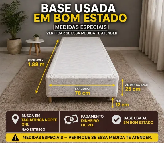 ? BASE CAMA BOX SOLTEIRO - MEDIDA ESPECIAL USADA EM BOM ESTADO