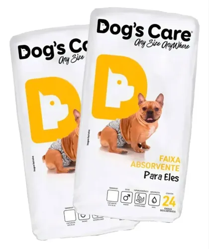 Fralda Higiênica Descartável Para Cachorro Macho M Kit 48un.