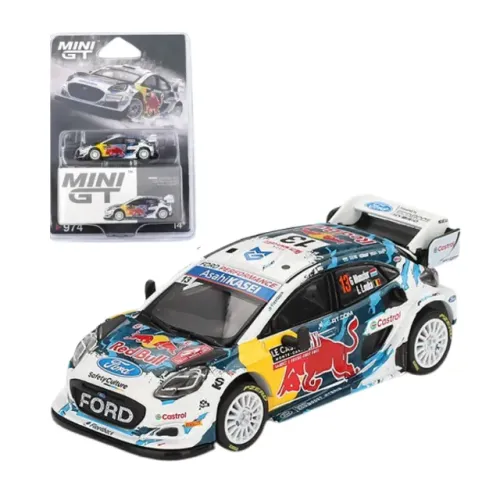 MINI GT 974 - Ford Puma Rally1 #13 M-Sport Ford WRT 2024 Rally de Monte Carlo 1/64 diecast