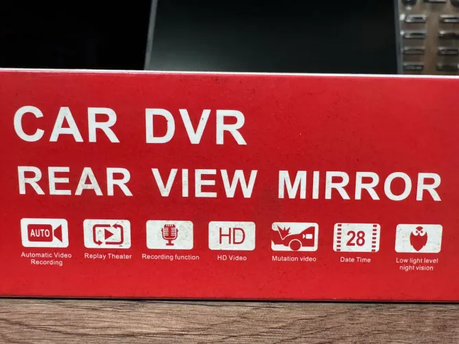 Retrovisor tela hd 4.3? 2cameras grava data hora automática na oferta só 199,99