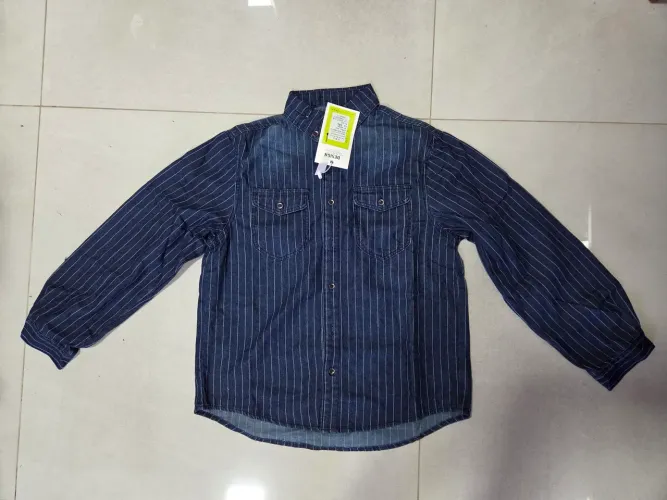 Camisa jeans masculina de manga longa