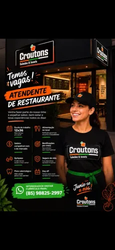 Vaga para atendente de restaurante