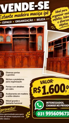 Vendo Estante feita com madeira maciça ipê.