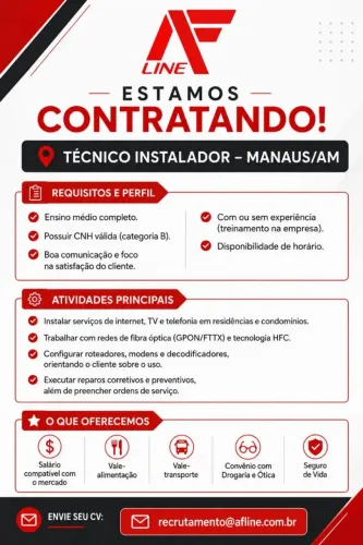 VAGA TÉCNICO INSTALADOR