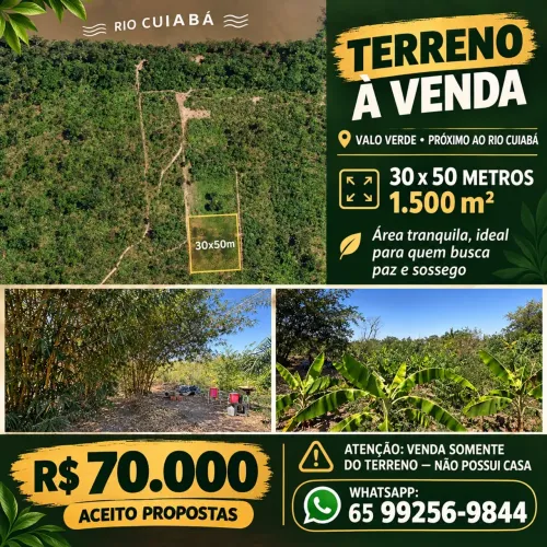 Terreno no Valo Verde próximo do rio