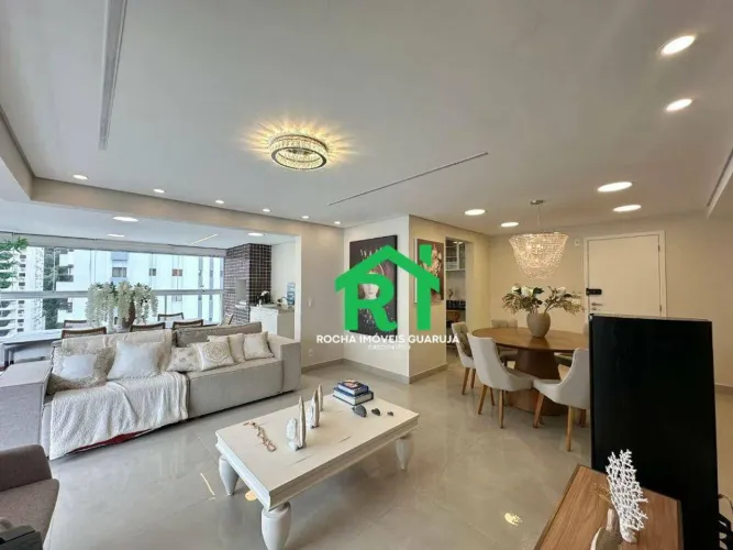 Apartamento com 3 quartos (3 suítes), 2 vagas, lazer à venda em Pitangueiras, Guarujá.