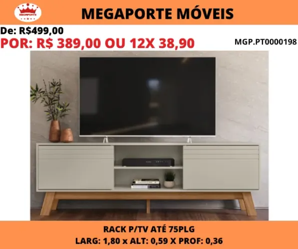 Rack para Tv até 75 Polegadas