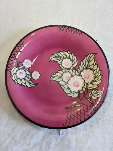 Prato Raro Porcelana Alemã Hutschenreuther Prata Sobreposta Silver Overlay. Déc. 1940/50